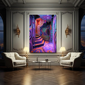 Stairs Pink Trippy Art | MusaArtGallery™
