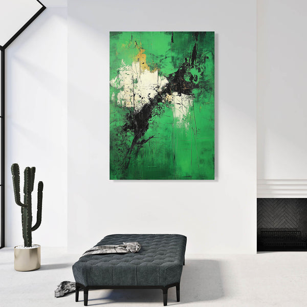 Striking Balance Green Abstract Art | MusaArtGallery™