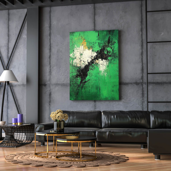 Striking Balance Green Abstract Art | MusaArtGallery™