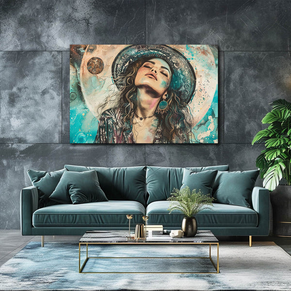 Stylish Women Moon Art | MusaArtGallery™