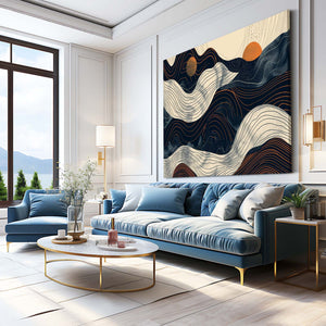 Sun and Waves Boho Wall Art | MusaArtGallery™