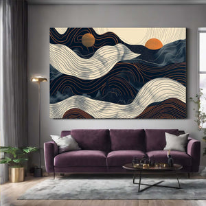 Sun and Waves Boho Wall Art | MusaArtGallery™