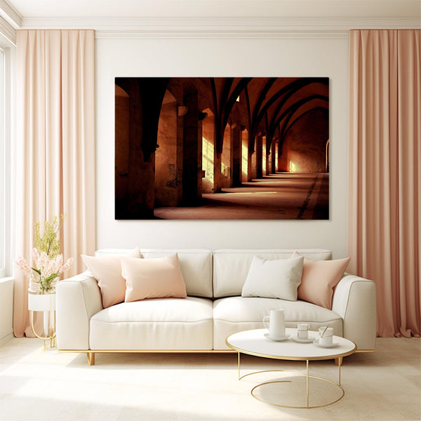 Sunlit Cloister Christian Wall Art | MusaArtGallery™