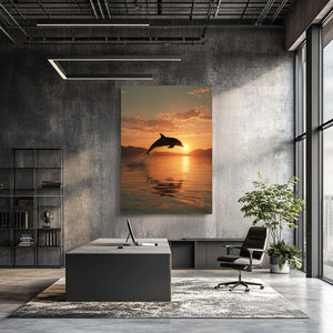 Sunrise Dolphin Art
