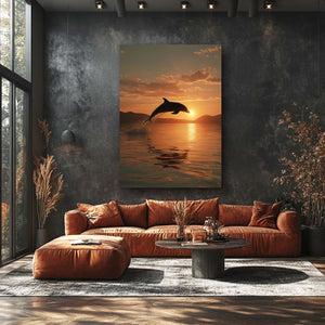 Sunrise Dolphin Art