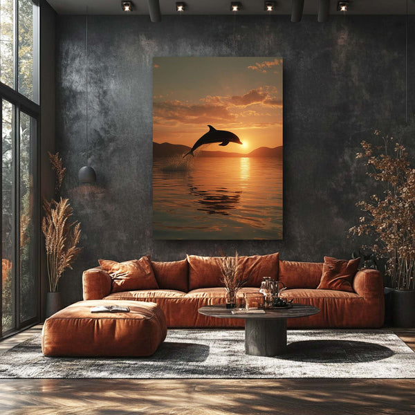 Sunrise Dolphin Art