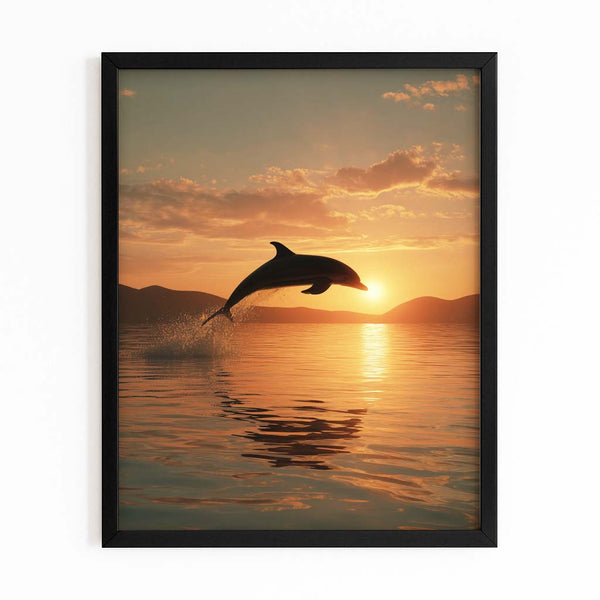 Sunrise Dolphin Art