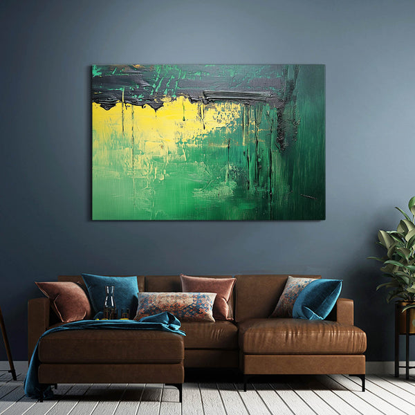 Sunrise Glow Green Abstract Art | MusaArtGallery™