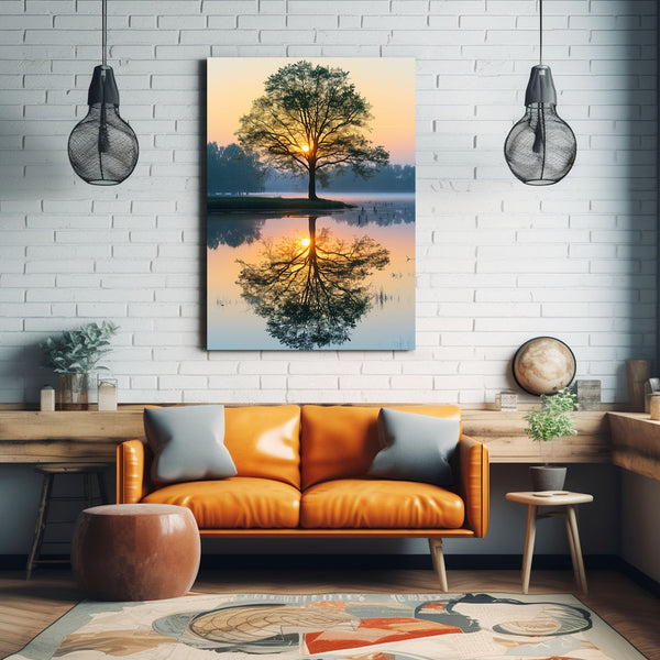 Sunrise Reflection Tree Art | MusaArtGallery™