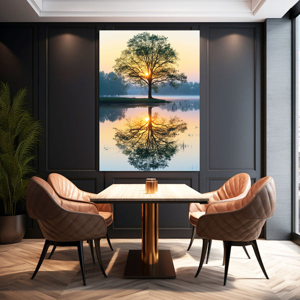 Sunrise Reflection Tree Art | MusaArtGallery™