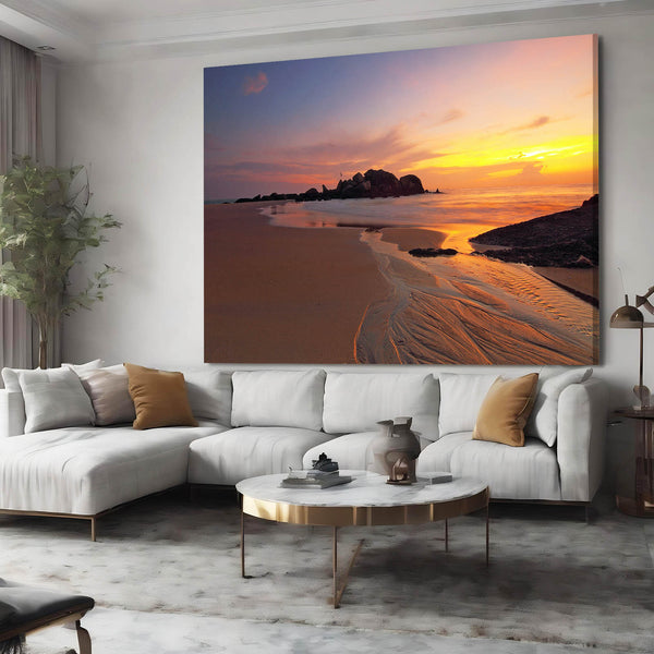  Sunset Beach Canvas Art  | MusaArtGallery™