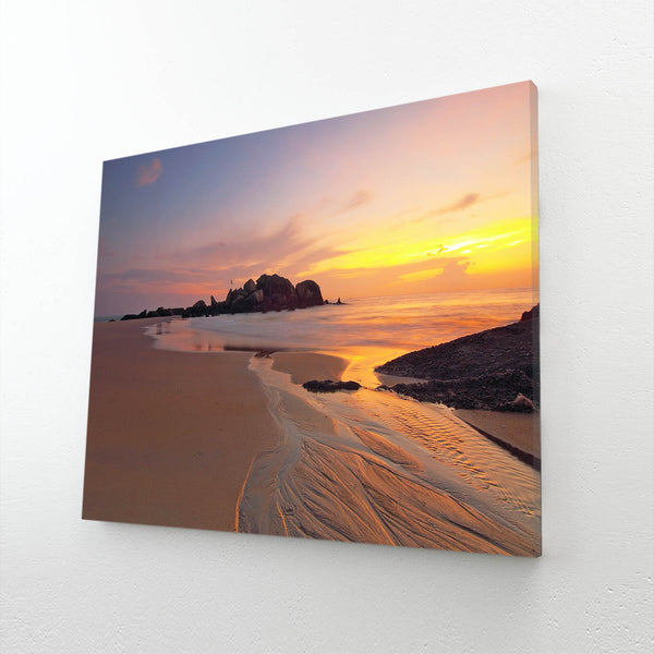  Sunset Beach Canvas Art  | MusaArtGallery™