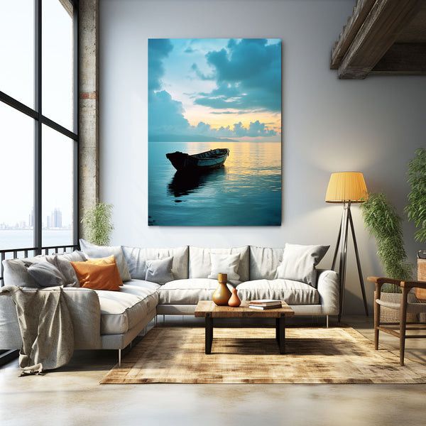 Sunset Boat Coastal Wall Art