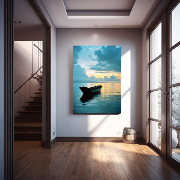 Sunset Boat Coastal Wall Art