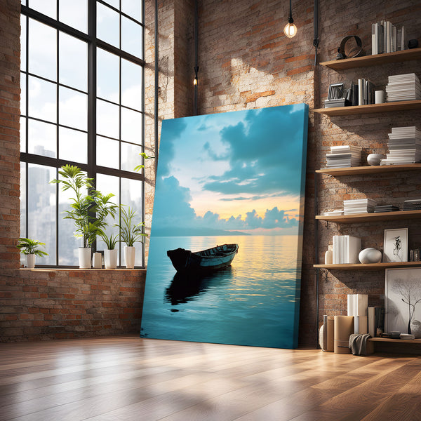 Sunset Boat Coastal Wall Art