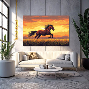 Sunset Horse Art