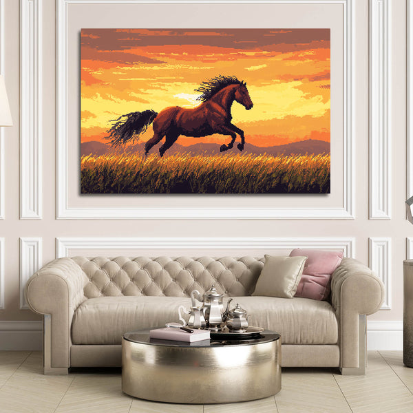 Sunset Horse Art