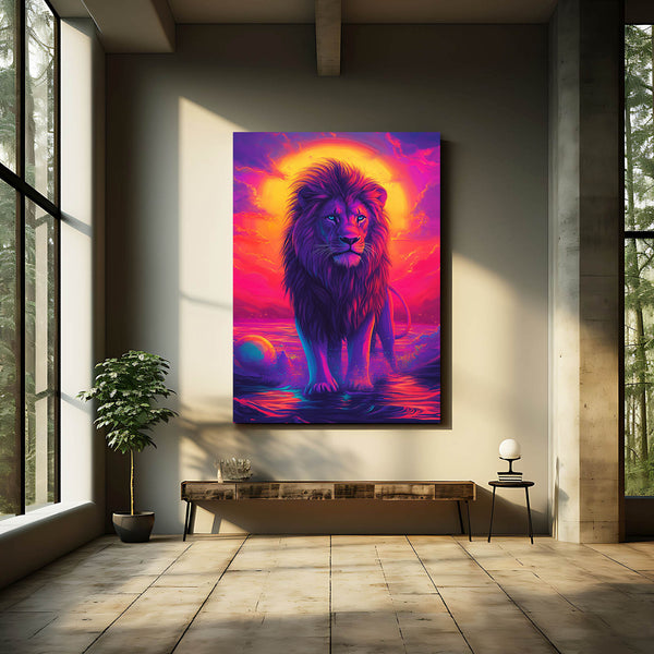 Sunset Lion Wall Art | MusaArtGallery™