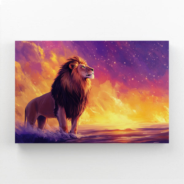 Sunset Majesty Lion Wall Art | MusaArtGallery™