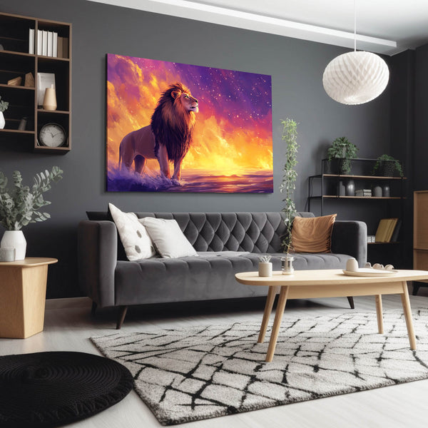 Sunset Majesty Lion Wall Art | MusaArtGallery™