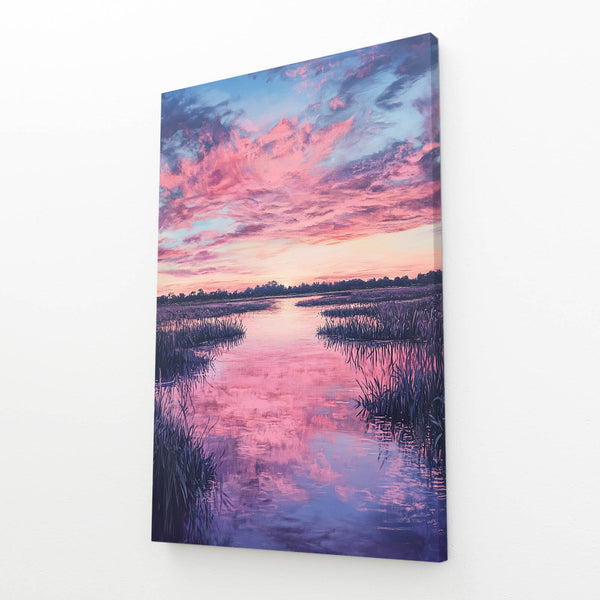 Sunset Reflection Pink Abstract Art | MusaArtGallery™