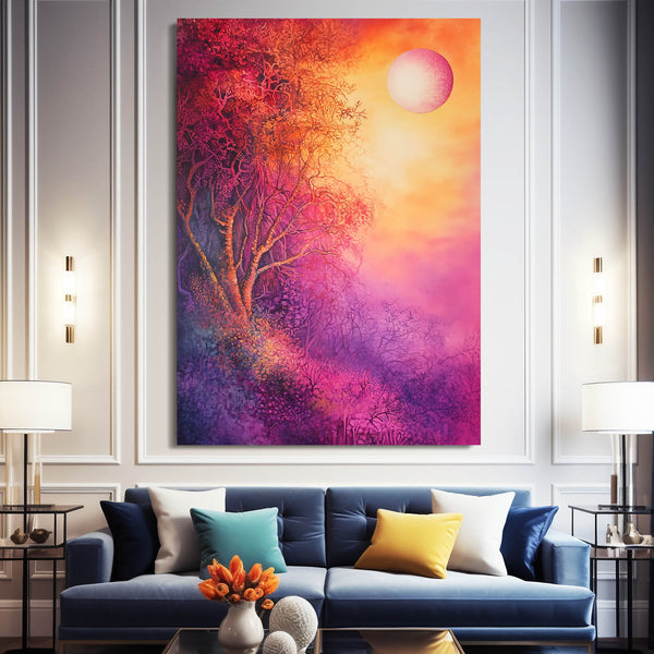 Sunset Reverie Pink Abstract Art | MusaArtGallery™