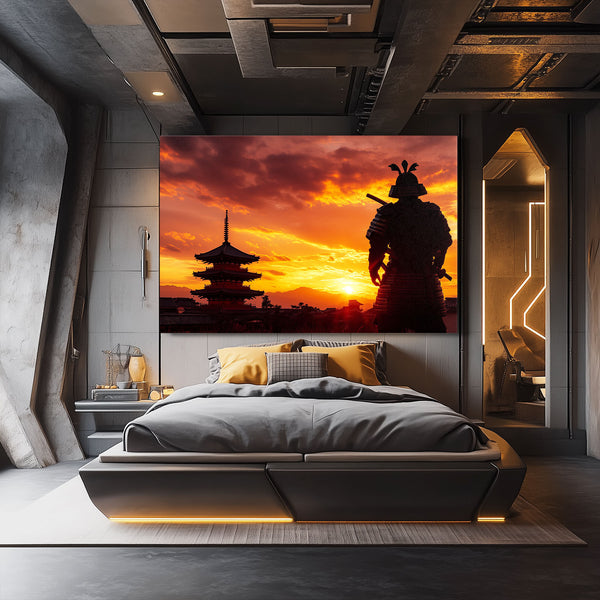 Sunset Samurai Art Canvas