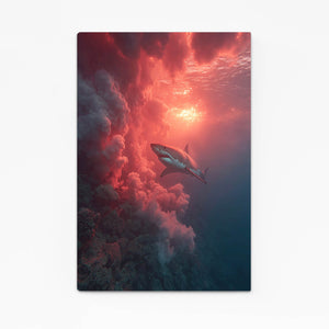 Sunset Shark Canvas