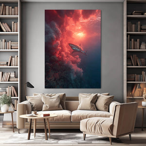 Sunset Shark Canvas