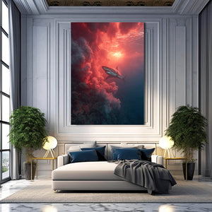 Sunset Shark Canvas