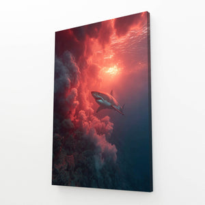 Sunset Shark Canvas