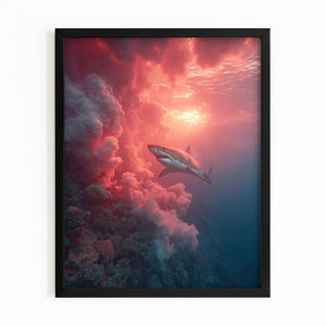 Sunset Shark Canvas