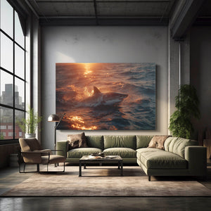 Sunset Shark Wall Art