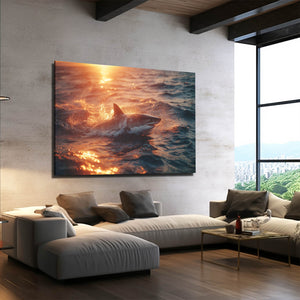 Sunset Shark Wall Art