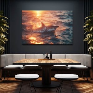 Sunset Shark Wall Art