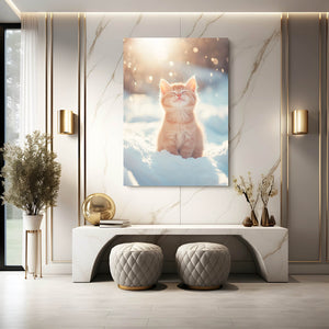 Sunset Snow Cat Wall Art