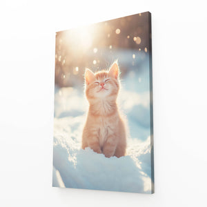 Sunset Snow Cat Wall Art