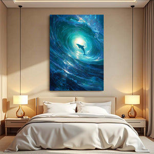Surfing Dolphin Art