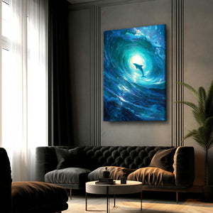 Surfing Dolphin Art