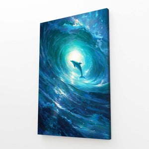 Surfing Dolphin Art