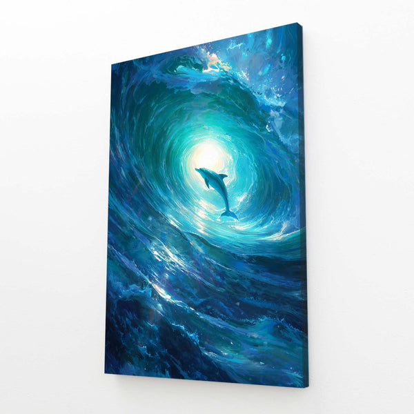 Surfing Dolphin Art
