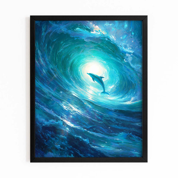 Surfing Dolphin Art