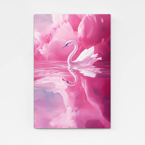 Swan Elegance Pink Abstract Art | MusaArtGallery™