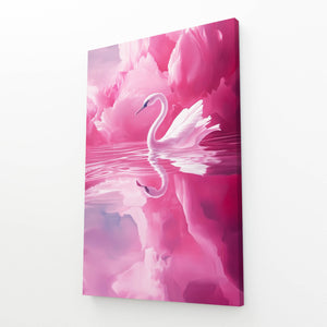 Swan Elegance Pink Abstract Art | MusaArtGallery™