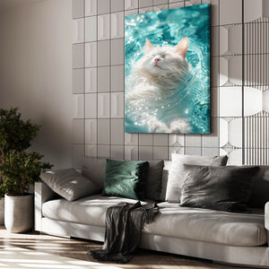 Swimming Cat Art | MusaArtGallery™