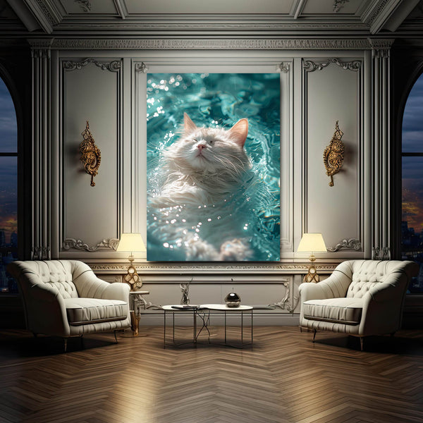 Swimming Cat Art | MusaArtGallery™