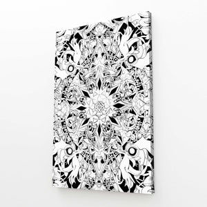 Symmetric Bloom Black and White Abstract Art | MusaArtGallery™