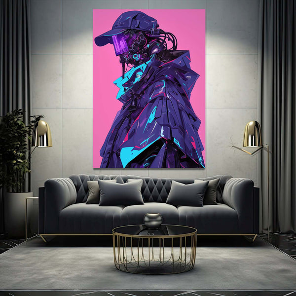 Synthwave Sentinel Cyberpunk Art | MusaArtGallery™