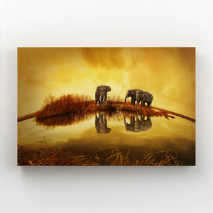 Tai Elephant Sunset Art | MusaArtGallery™