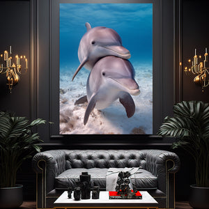Teal Dolphin Art
